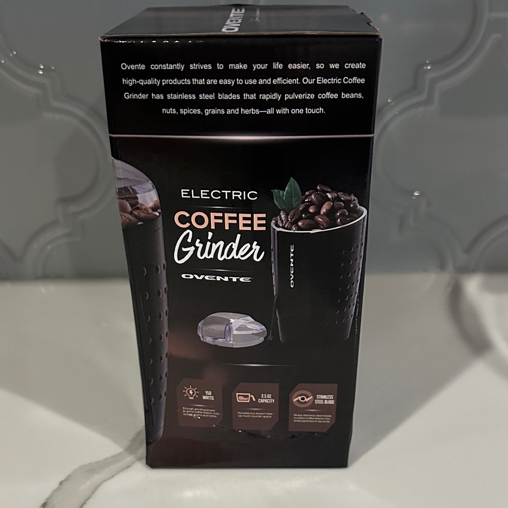 Ovente Black Electric Coffee Grinder